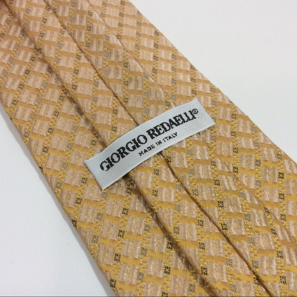 Giorgio Redaelli gold geometric silk tie - Picture 3 of 4